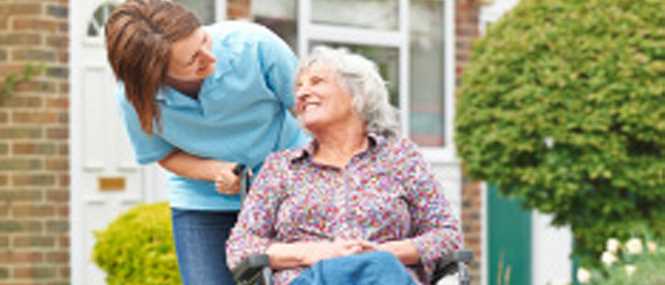 Caring for the elderly can mean going shopping